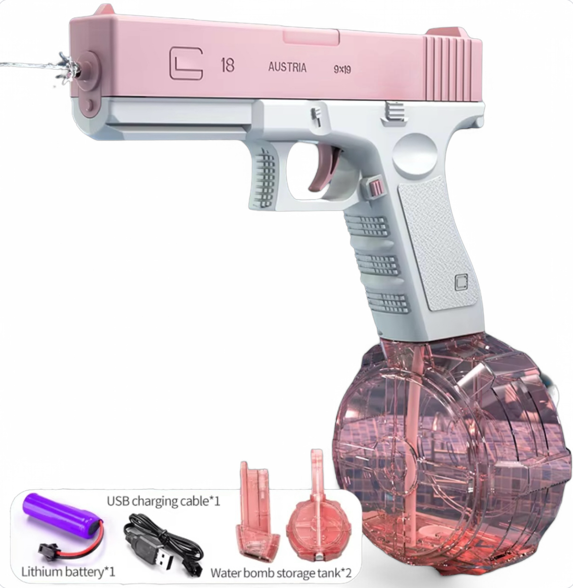 Electric Water Gun - Pink